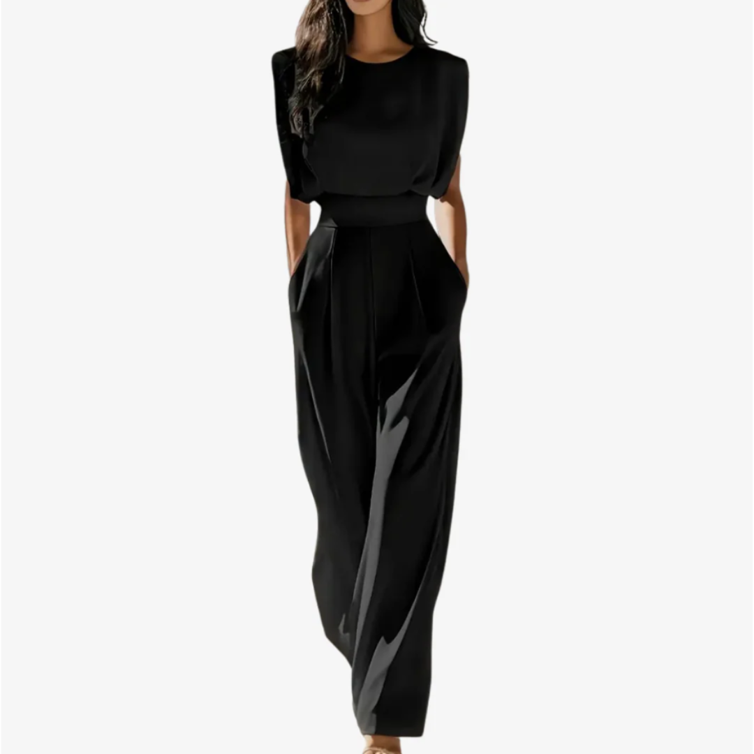 Uarutara - Sleeveless Wide Leg Belted Jumpsuit
