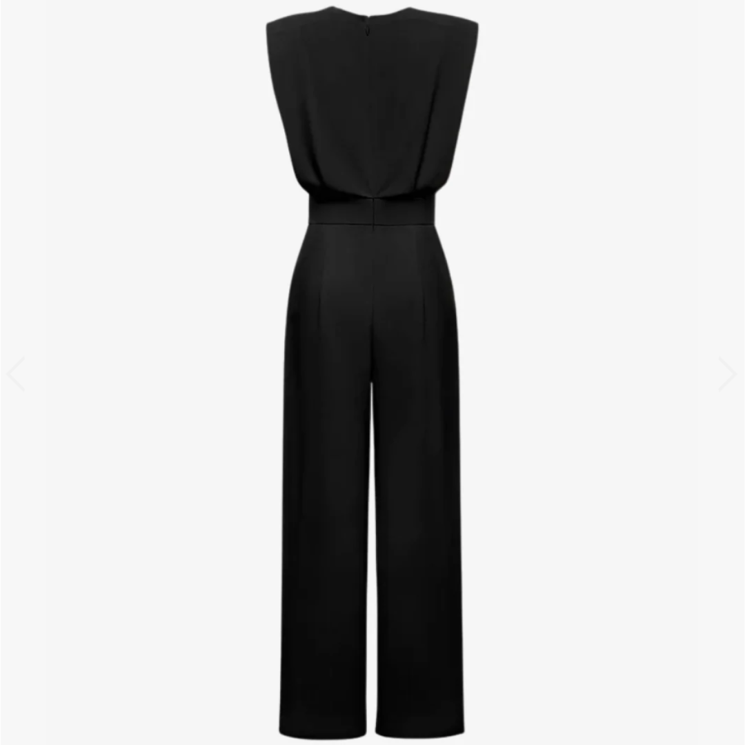 Uarutara - Sleeveless Wide Leg Belted Jumpsuit