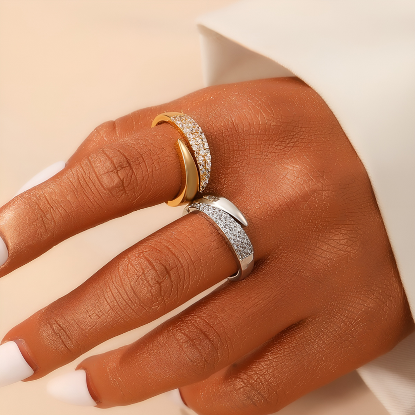 Florie - Pavé Wrap Statement Ring Set