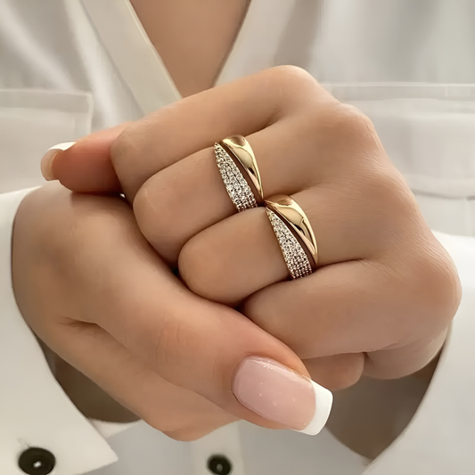 Florie - Pavé Wrap Statement Ring Set
