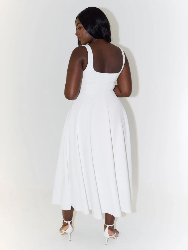 Zinovia | Square Neck Sleeveless Midi Flare Dress