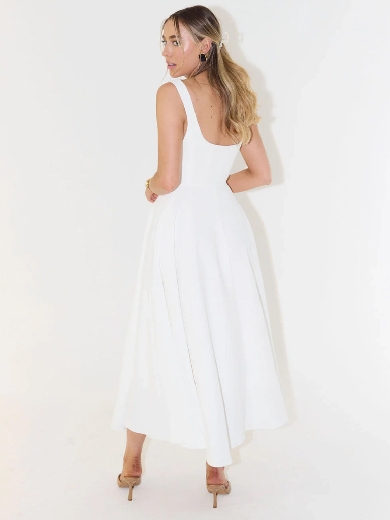 Zinovia | Square Neck Sleeveless Midi Flare Dress
