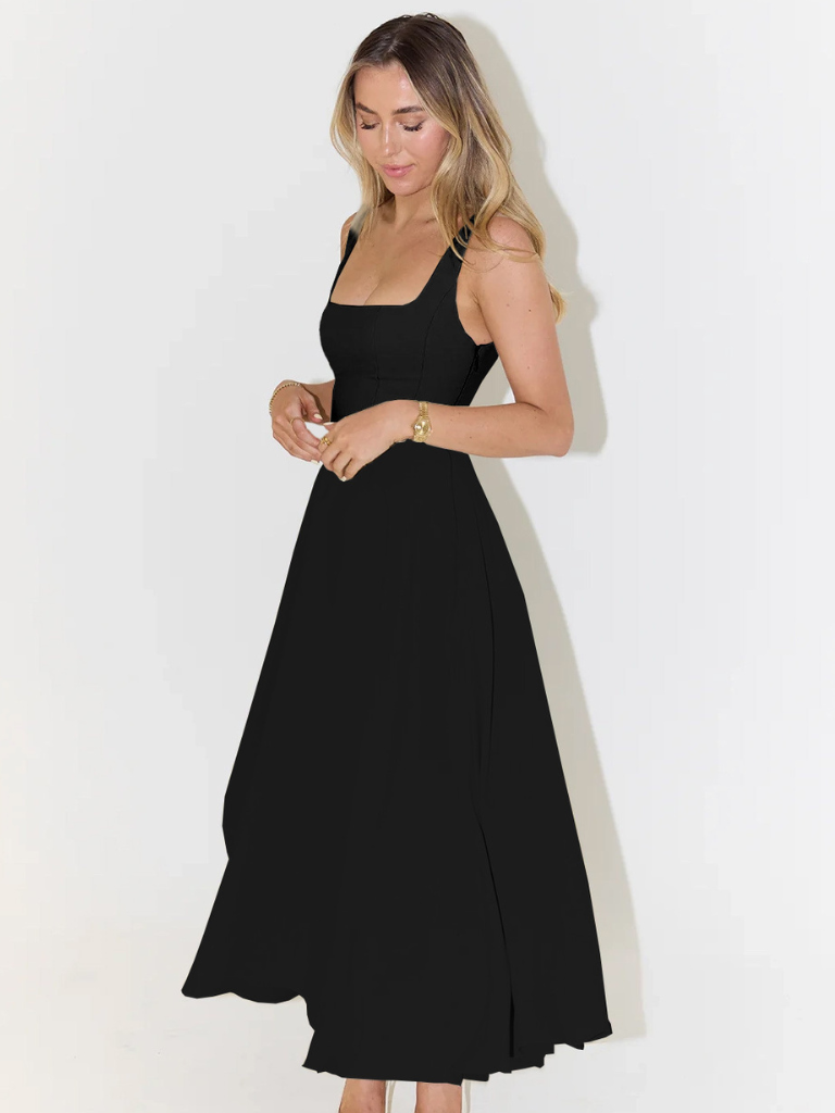 Zinovia | Square Neck Sleeveless Midi Flare Dress