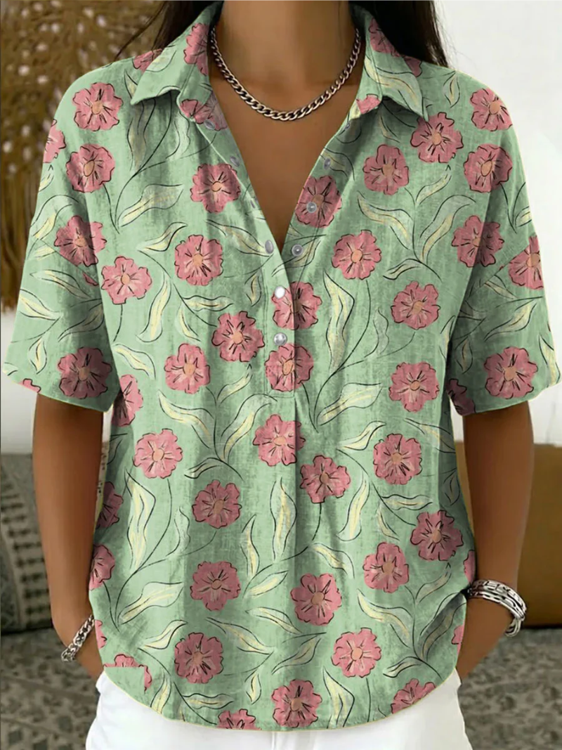 Brandie | Floral Short Sleeve Blouse