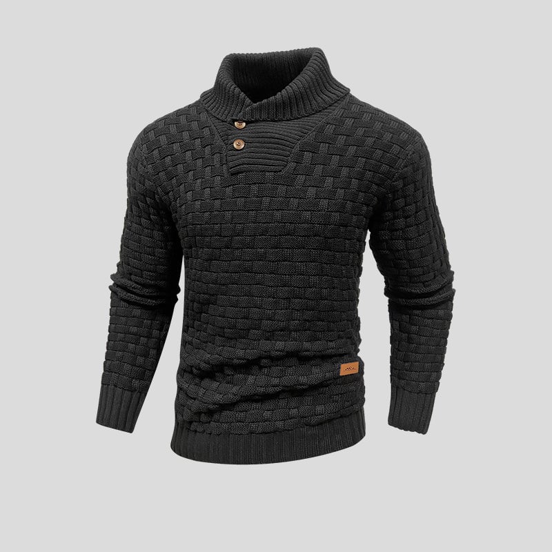 Eugen | Sweater With Textured Knit and Shawl Collar