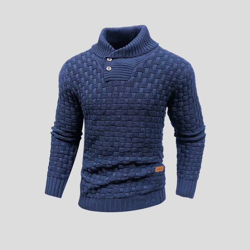 Eugen | Sweater With Textured Knit and Shawl Collar
