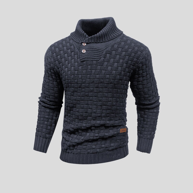 Eugen | Sweater With Textured Knit and Shawl Collar