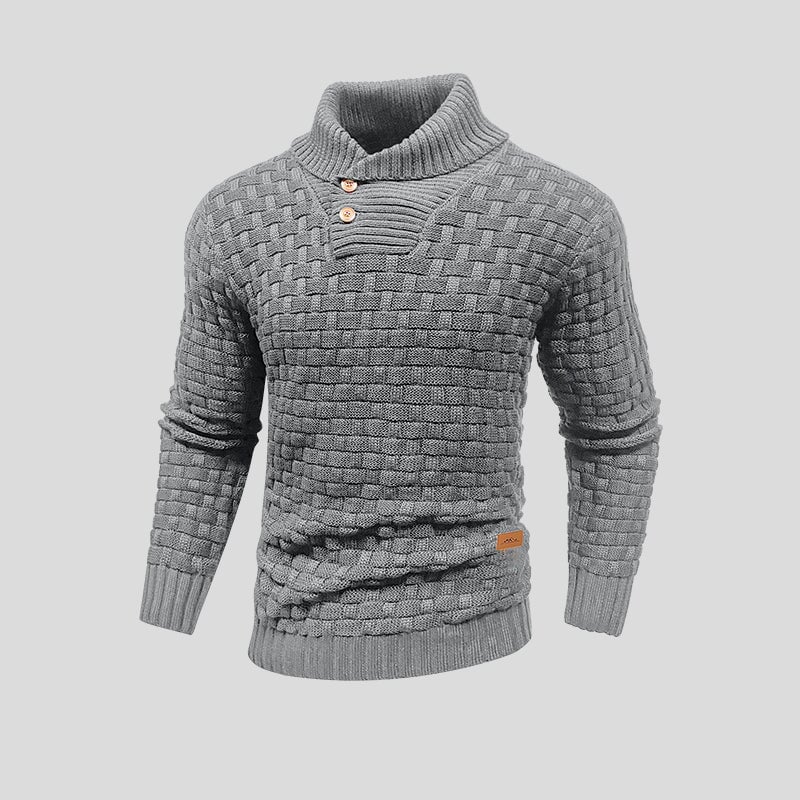 Eugen | Sweater With Textured Knit and Shawl Collar