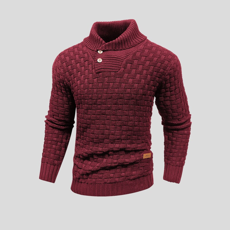 Eugen | Sweater With Textured Knit and Shawl Collar