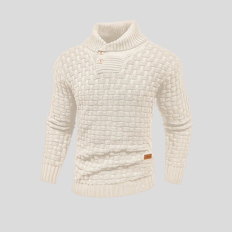 Eugen | Sweater With Textured Knit and Shawl Collar