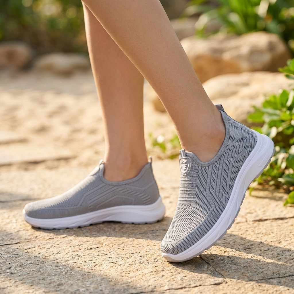 Lara | Sneakers With Knit Uppers and Slip-On Entry