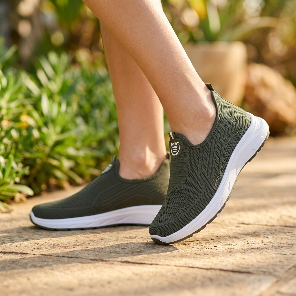 Lara | Sneakers With Knit Uppers and Slip-On Entry