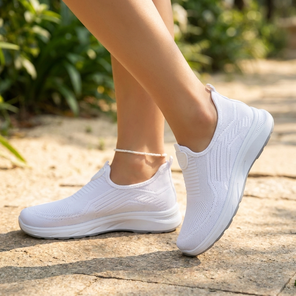 Lara | Sneakers With Knit Uppers and Slip-On Entry