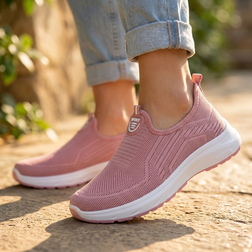 Lara | Sneakers With Knit Uppers and Slip-On Entry