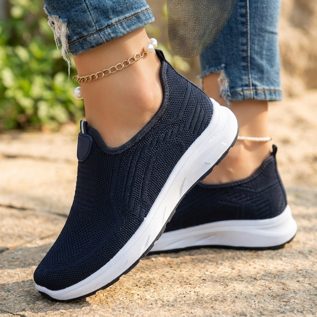 Lara | Sneakers With Knit Uppers and Slip-On Entry