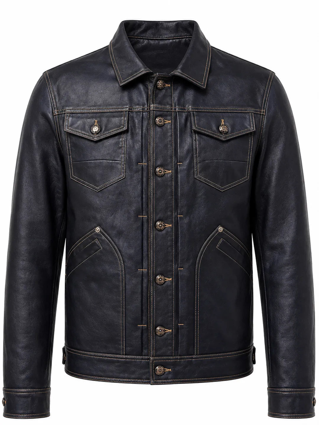 Alphonse | Jacket with Black Finish and Contrast Stitching