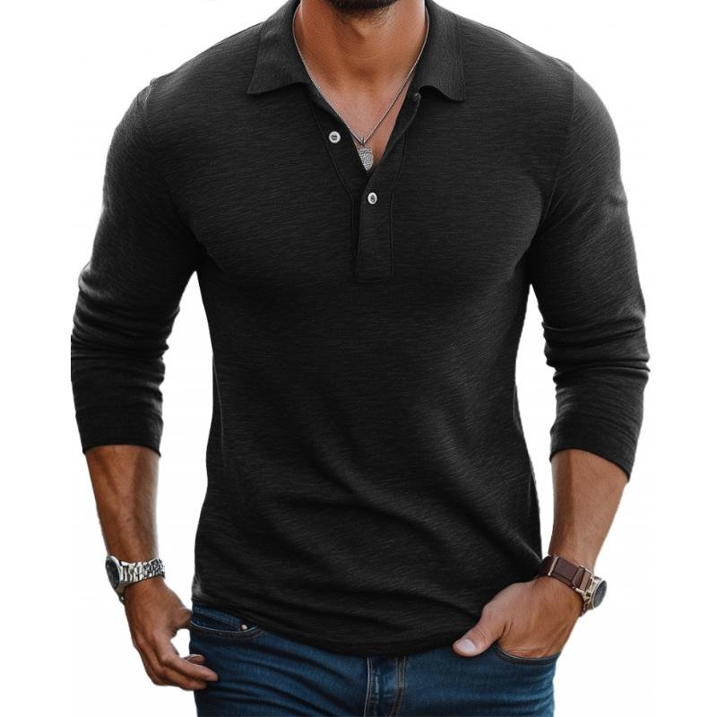 Pascal | Slim Fit Long Sleeve Polo Shirt