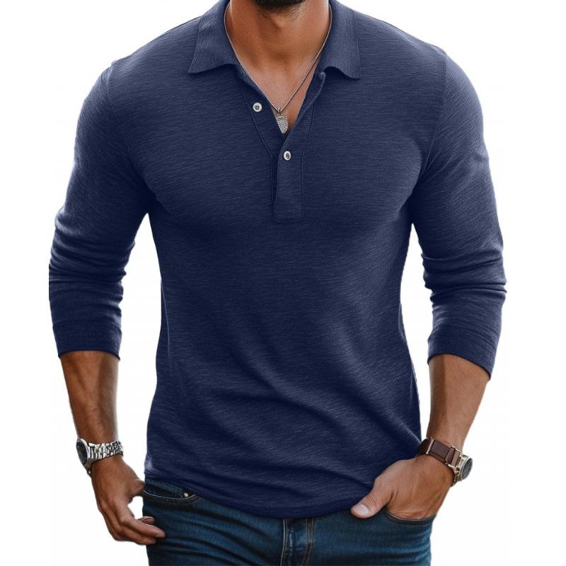Pascal | Slim Fit Long Sleeve Polo Shirt