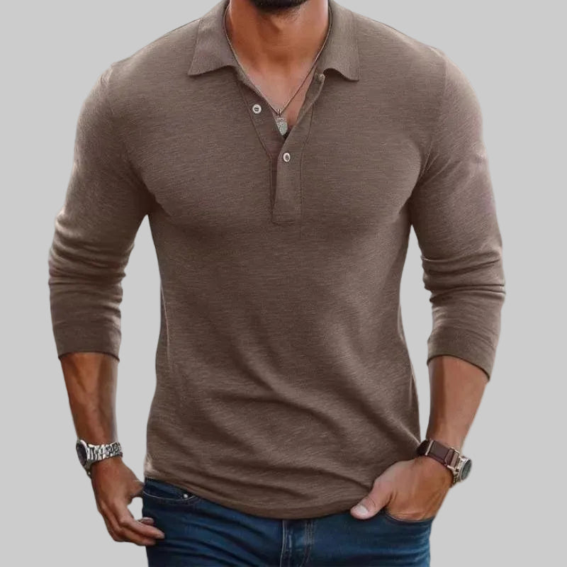 Pascal | Slim Fit Long Sleeve Polo Shirt