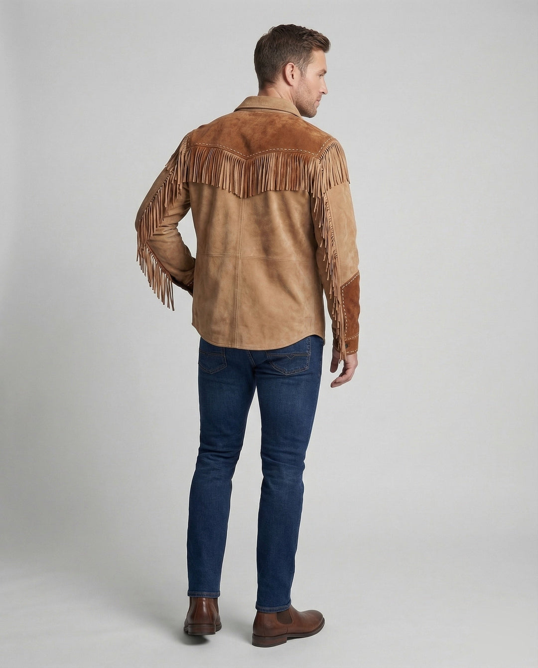 Alvaro | Jacket with Western Fringe and Button Closure