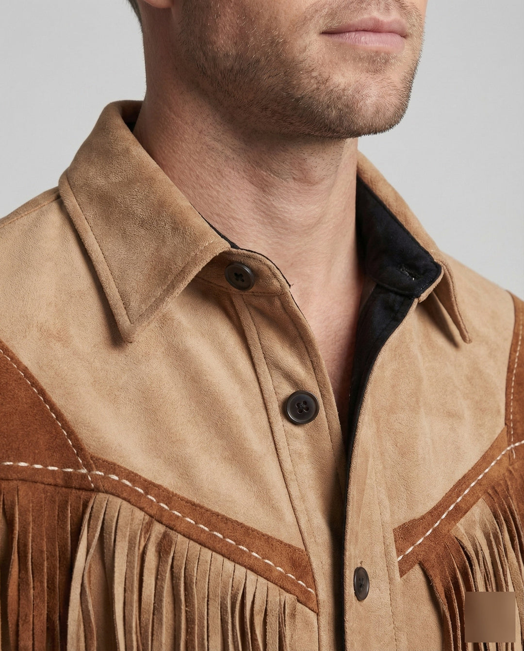 Alvaro | Jacket with Western Fringe and Button Closure