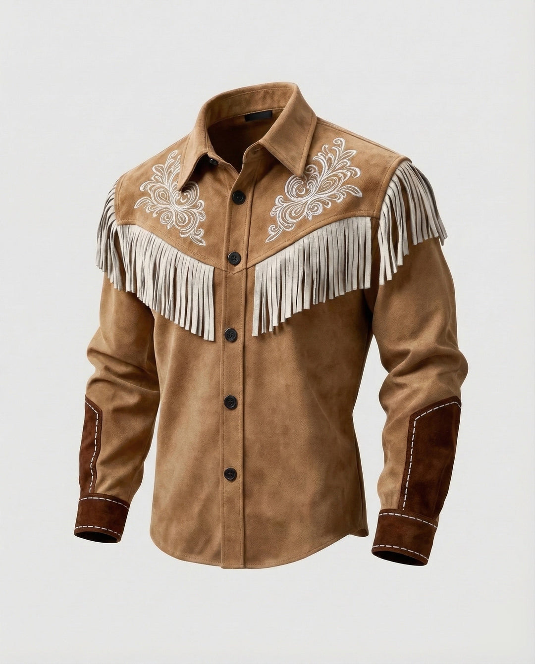 Alvaro | Jacket with Western Fringe and Button Closure