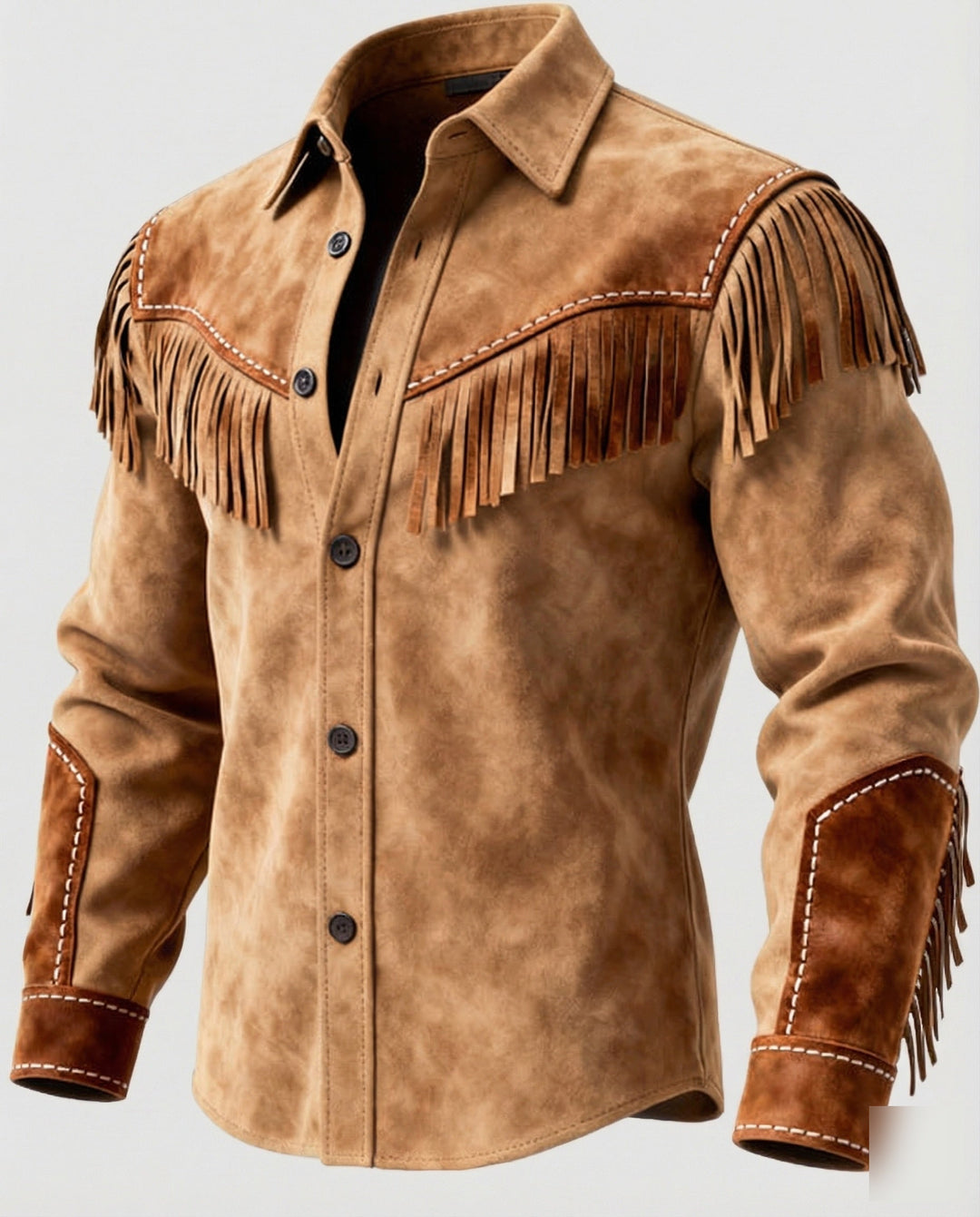 Alvaro | Jacket with Western Fringe and Button Closure