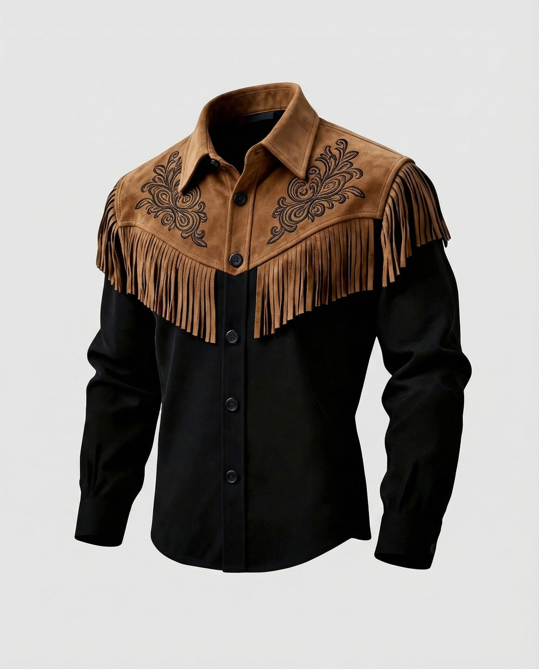 Alvaro | Jacket with Western Fringe and Button Closure