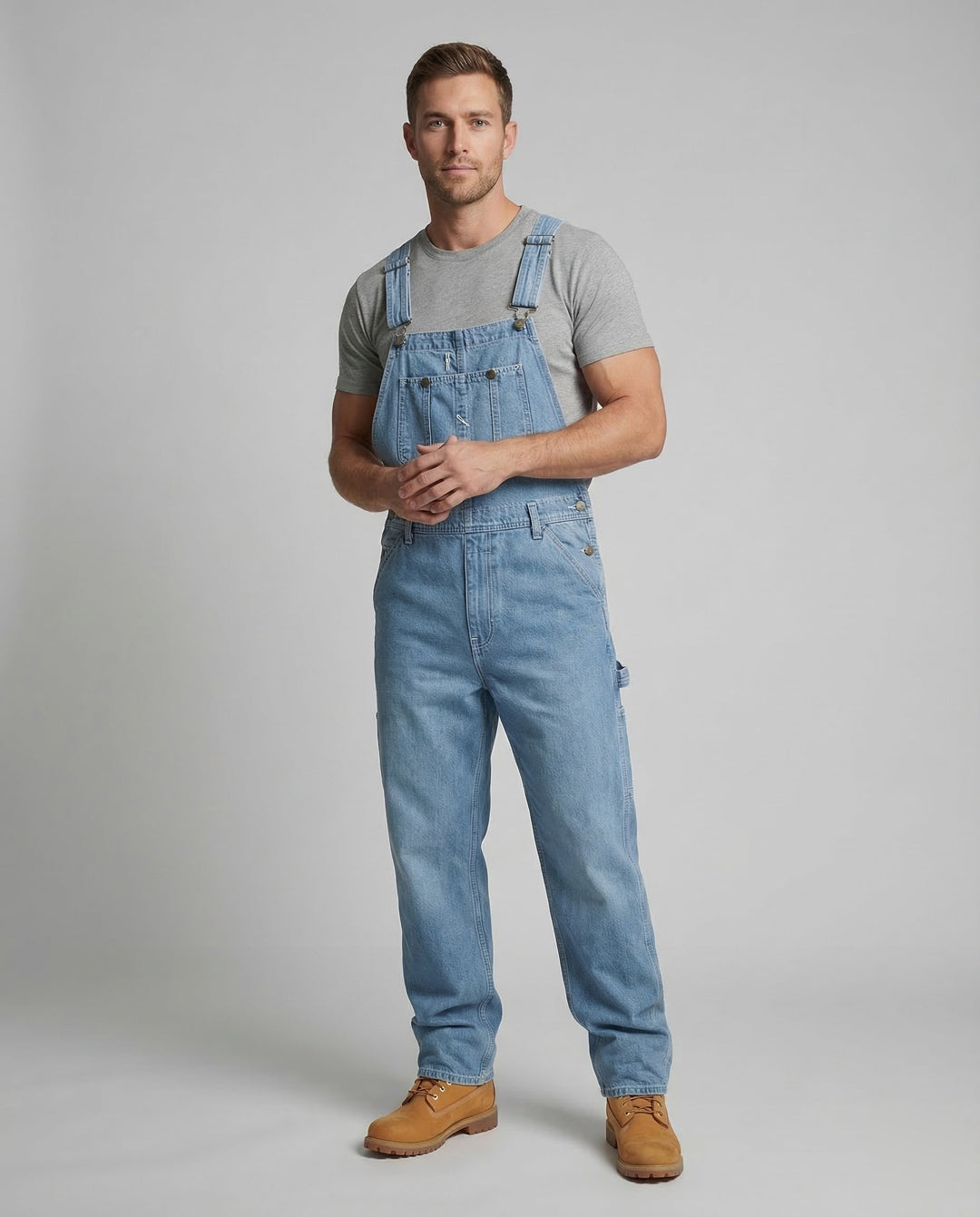 Dean | Denim Overalls with Straight Legs and Pockets