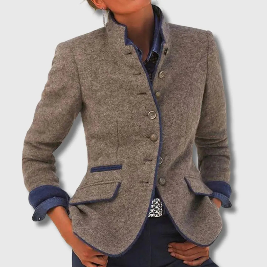 Sylvisenna | Wool Blazer with Contrast Trim