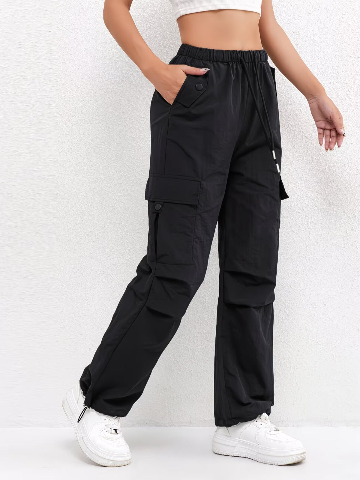 Anayeli | Cargo Pants With Elastic Waist and Drawstrings