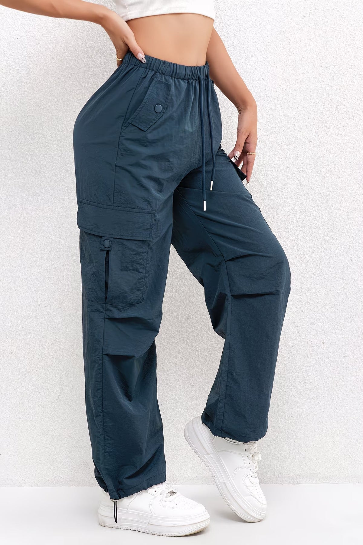 Anayeli | Cargo Pants With Elastic Waist and Drawstrings