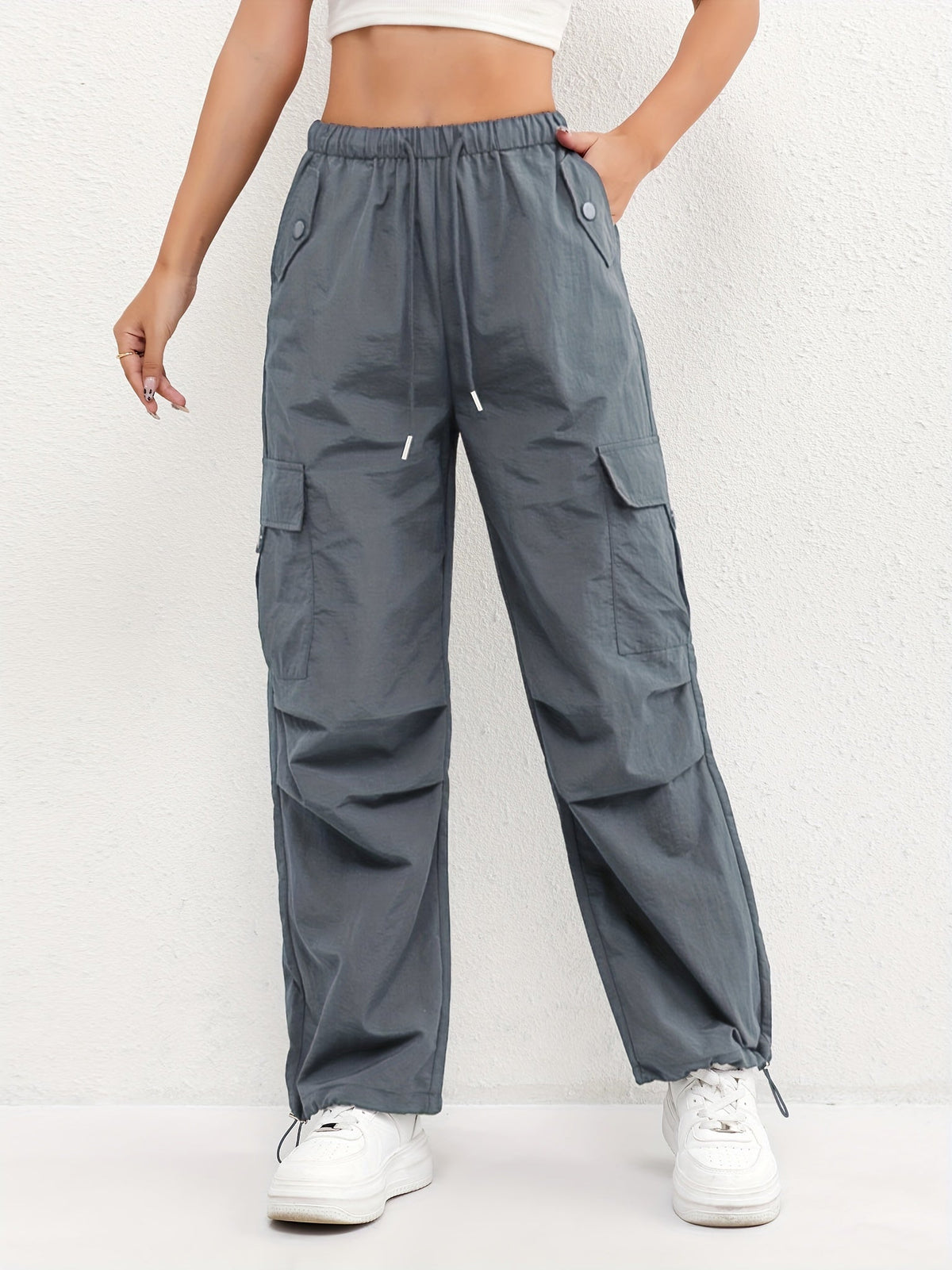 Anayeli | Cargo Pants With Elastic Waist and Drawstrings