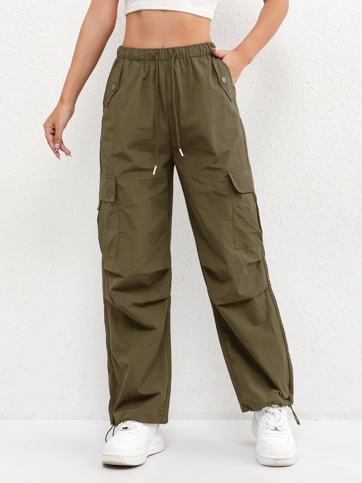 Anayeli | Cargo Pants With Elastic Waist and Drawstrings