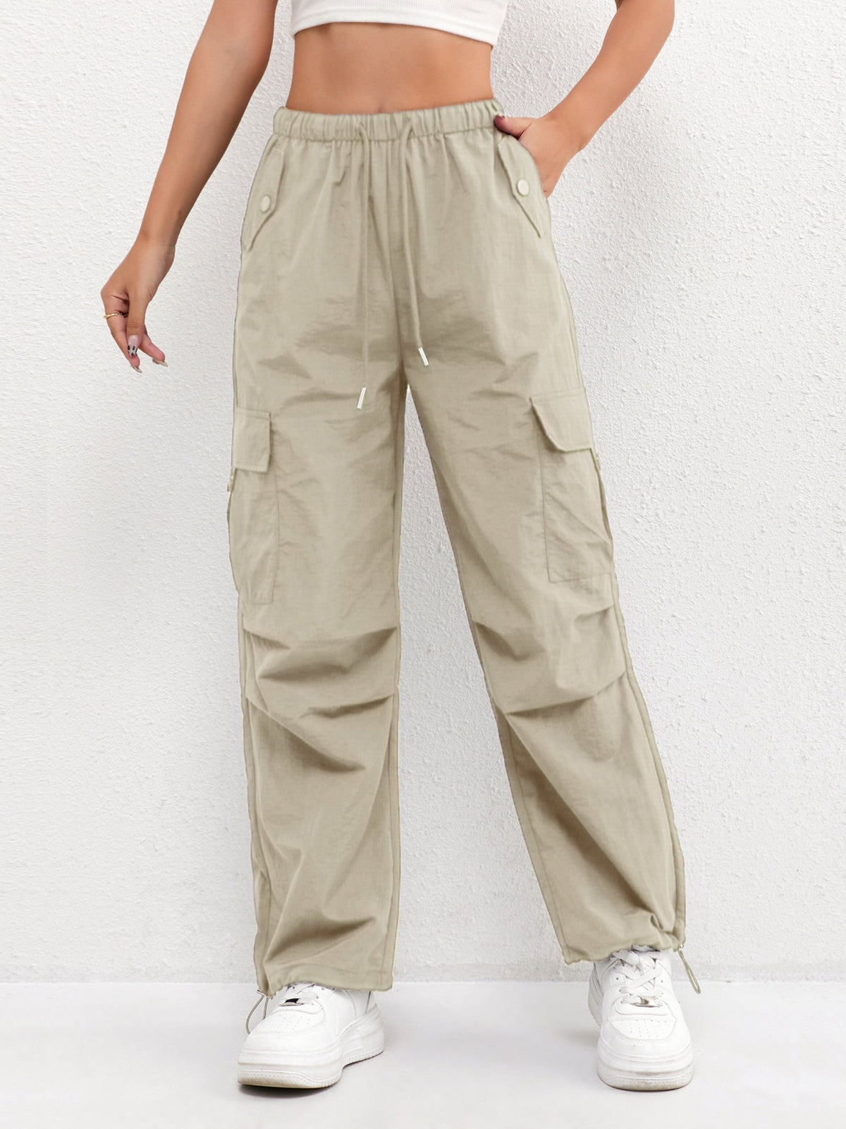 Anayeli | Cargo Pants With Elastic Waist and Drawstrings