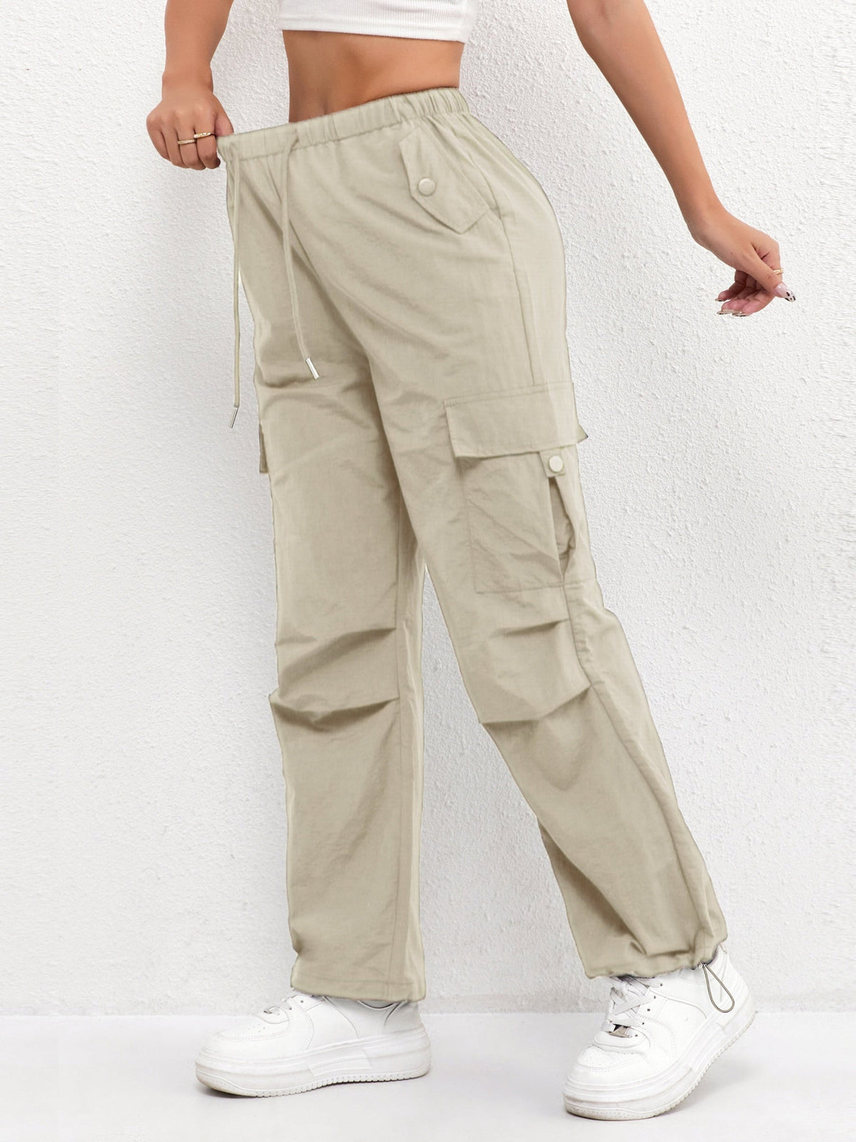 Anayeli | Cargo Pants With Elastic Waist and Drawstrings