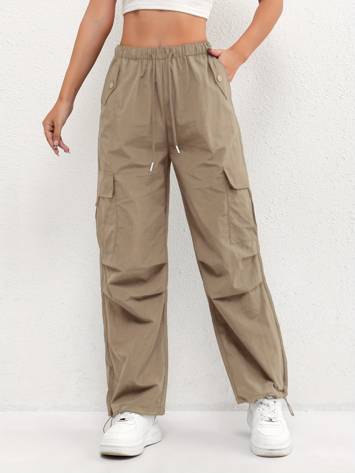 Anayeli | Cargo Pants With Elastic Waist and Drawstrings