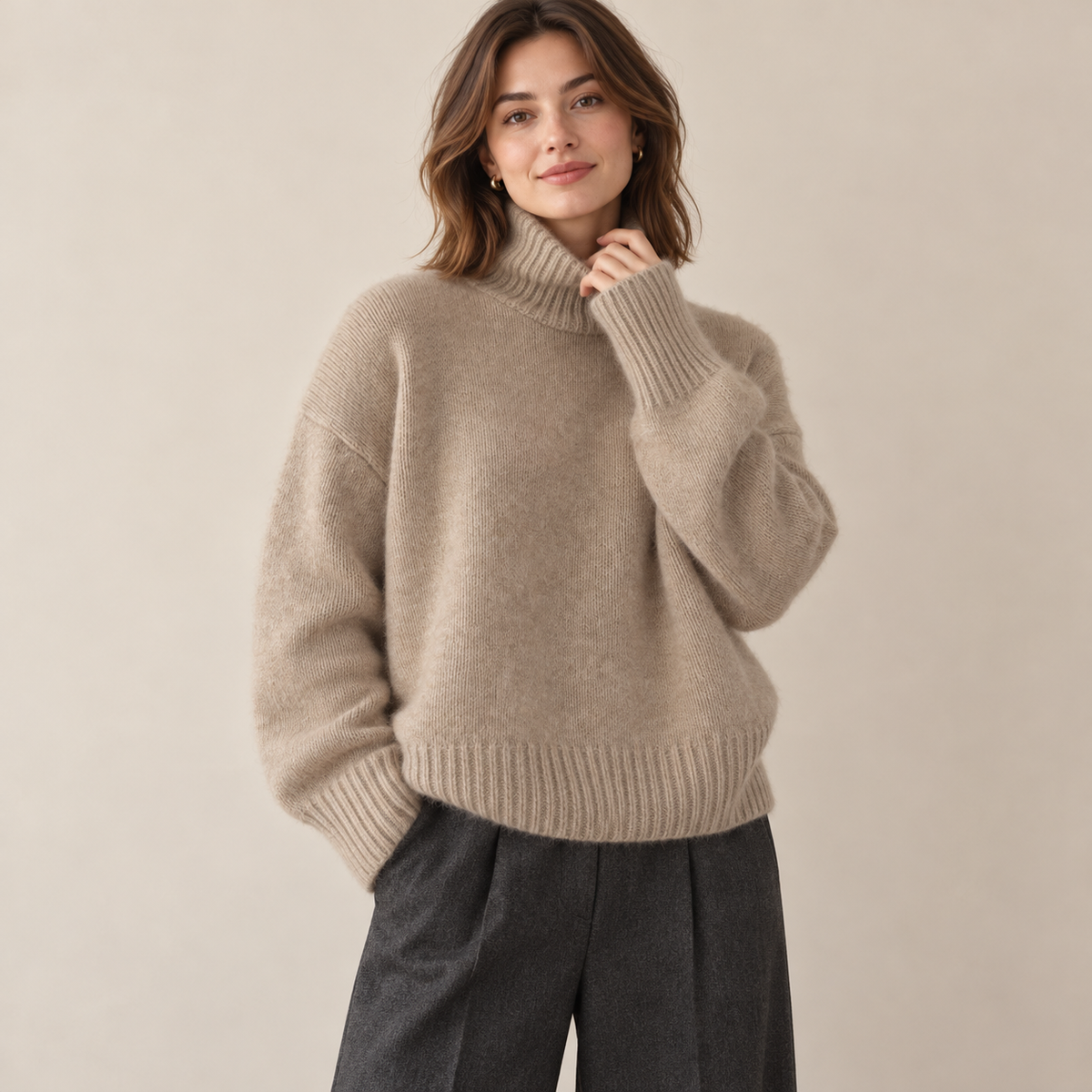 Rosella | Sweater With Ribbed Turtleneck and Relaxed Fit