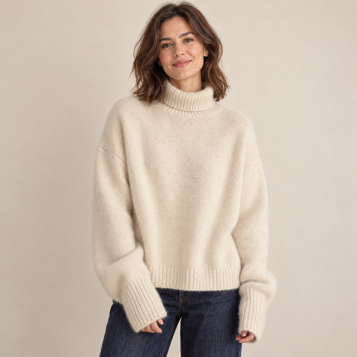 Rosella | Sweater With Ribbed Turtleneck and Relaxed Fit