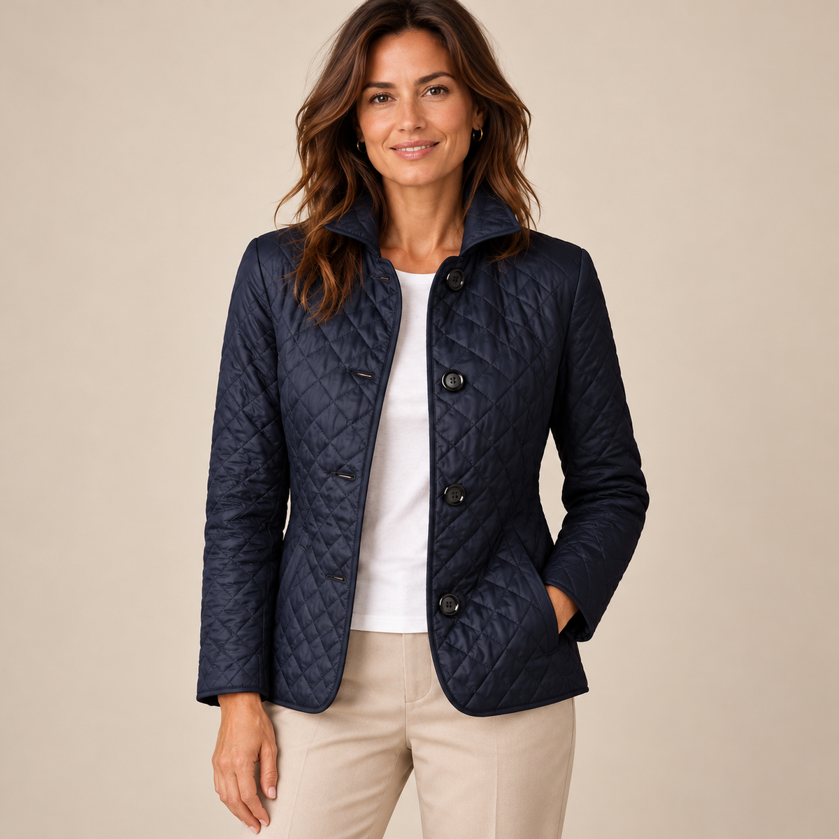 Pierina | Jacket With Diamond Quilting and Button Front