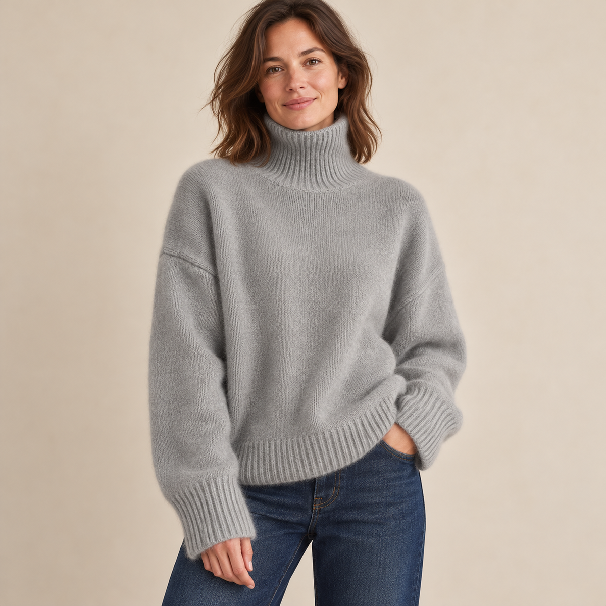 Rosella | Sweater With Ribbed Turtleneck and Relaxed Fit