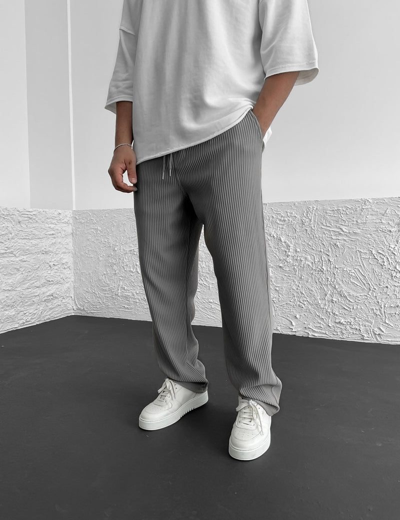 Eliezer | Ribbed Relaxed-Fit Drawstring Pants