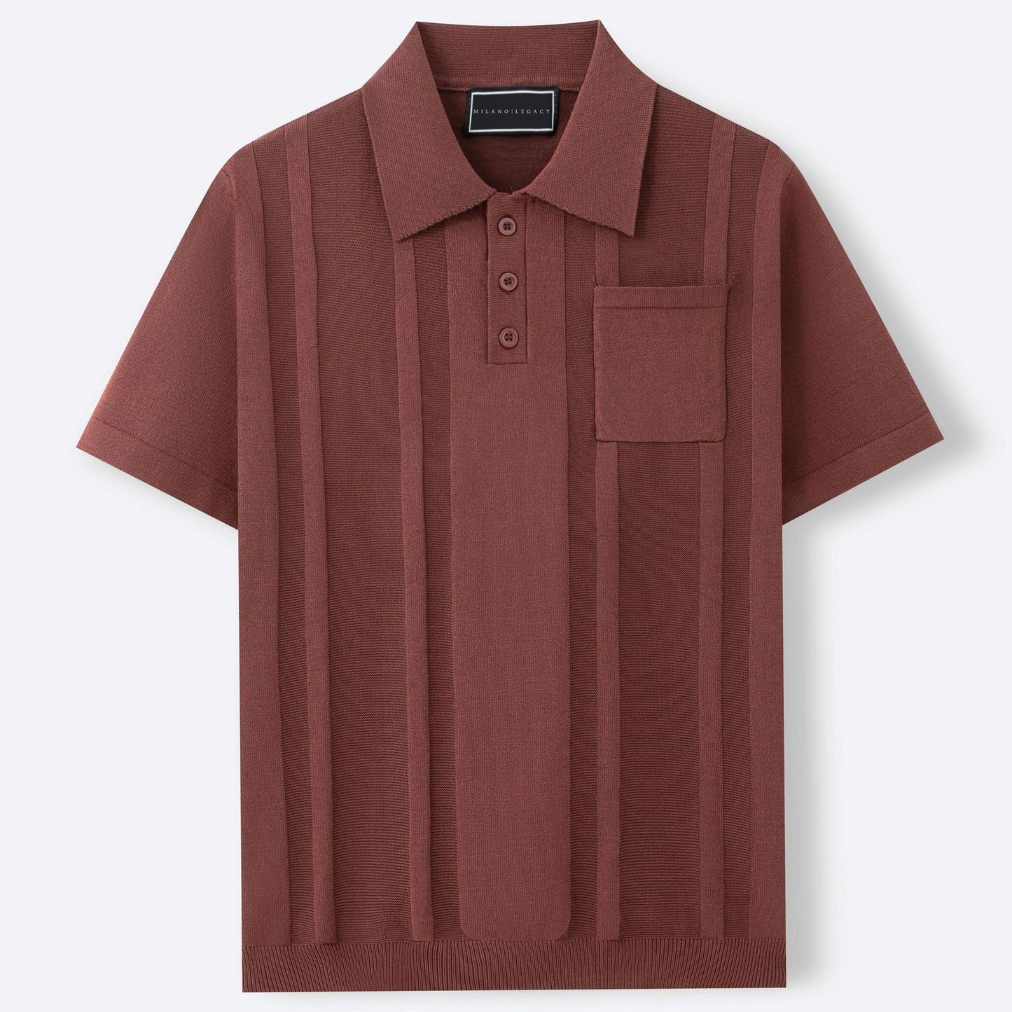 Gunther | Textured Knit Short Sleeve Polo Shirt
