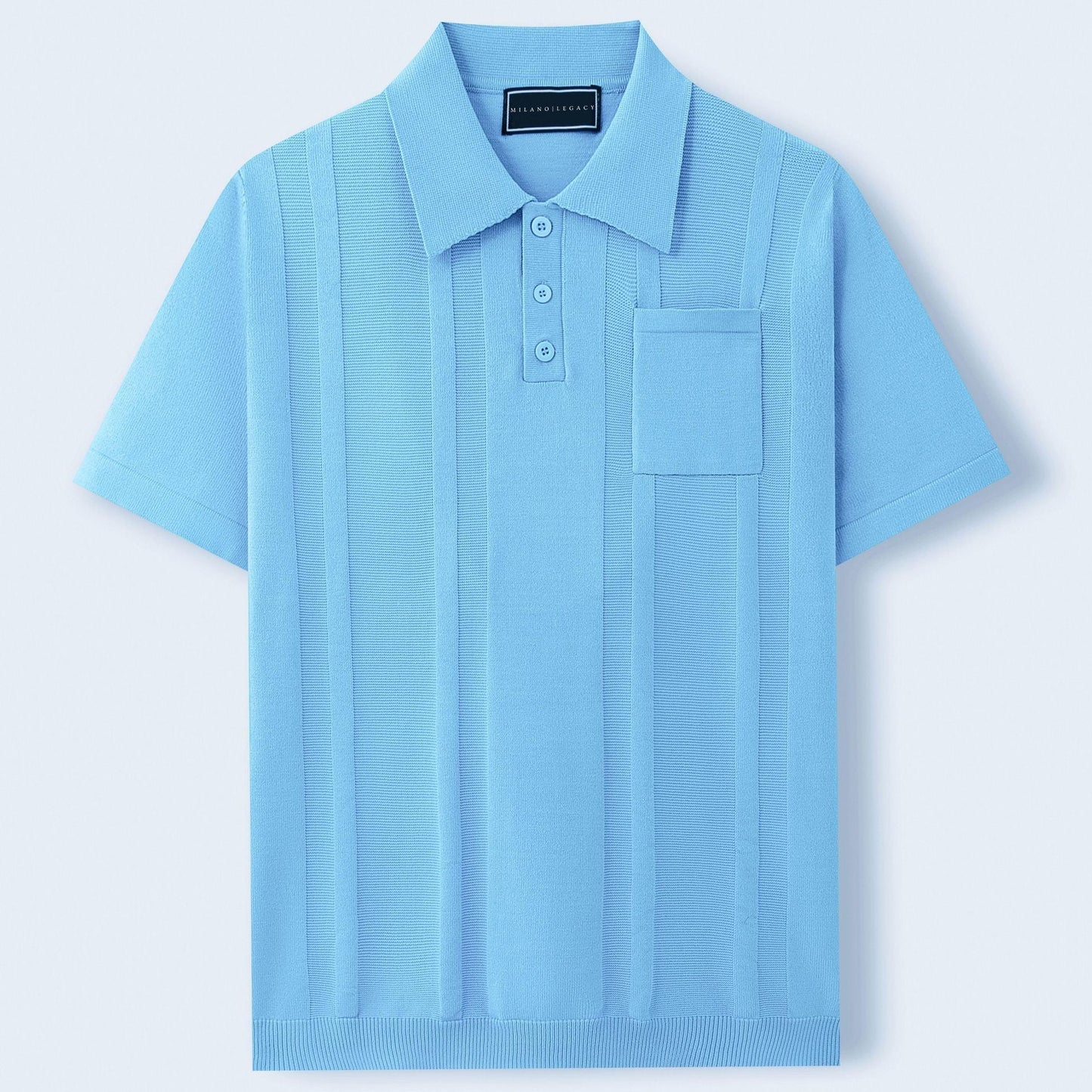 Gunther | Textured Knit Short Sleeve Polo Shirt