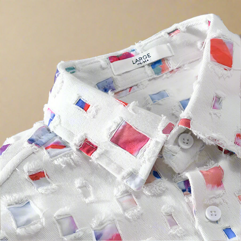 Nazirah | Cutout Long Sleeve Button-Up Shirt