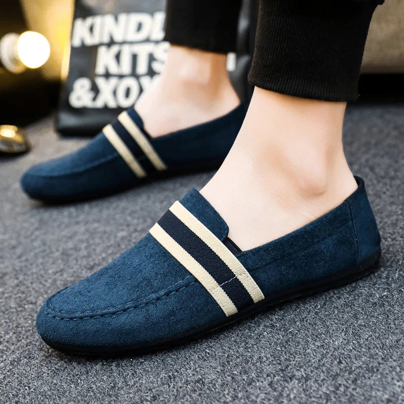 Hanno | Loafers with Striped Vamp and Moc Toe