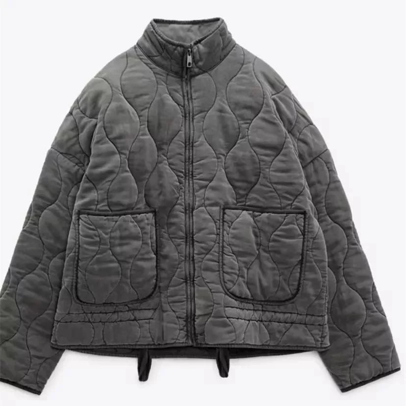 Pascale | Quilted Stand Collar Zip Jacket
