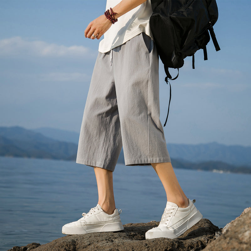 Nelson | Drawstring Wide Leg Cropped Pants