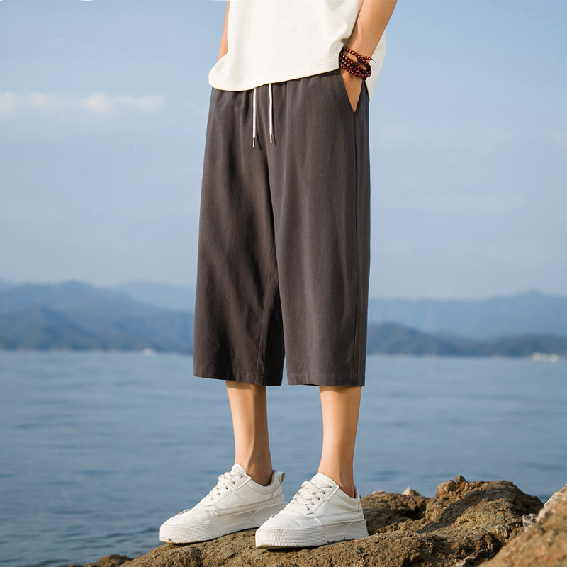 Nelson | Drawstring Wide Leg Cropped Pants
