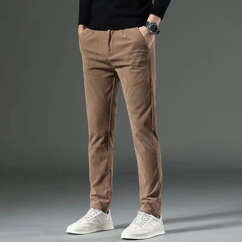 Damian | Trousers With Slim Fit and Ribbed Texture